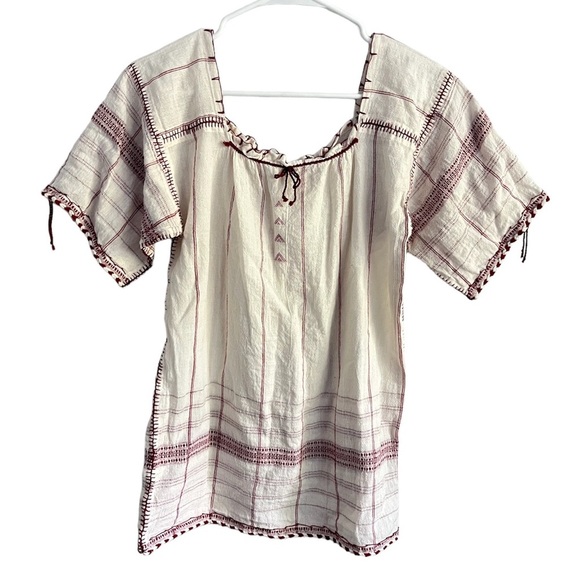 V.DE. VINSTER Kala Burgundy Handmade Peasant Blouse Lagenlook Handmade - Picture 9 of 16